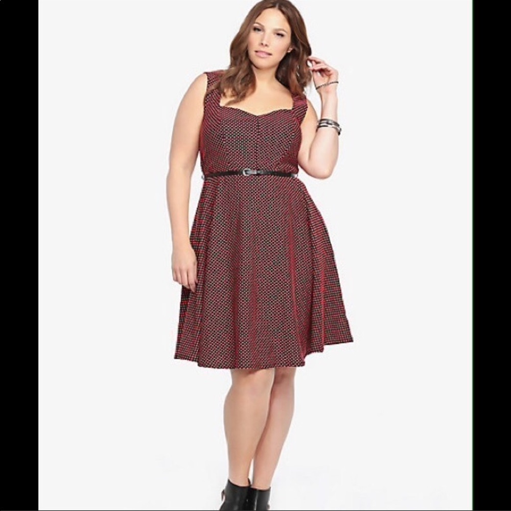 Torrid Jacquard Polka Dot Skater Dress